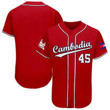 Load image into Gallery viewer, Cambodia Baseball Jersey Red #45