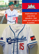 Load image into Gallery viewer, Cambodia Baseball Jersey White #15
