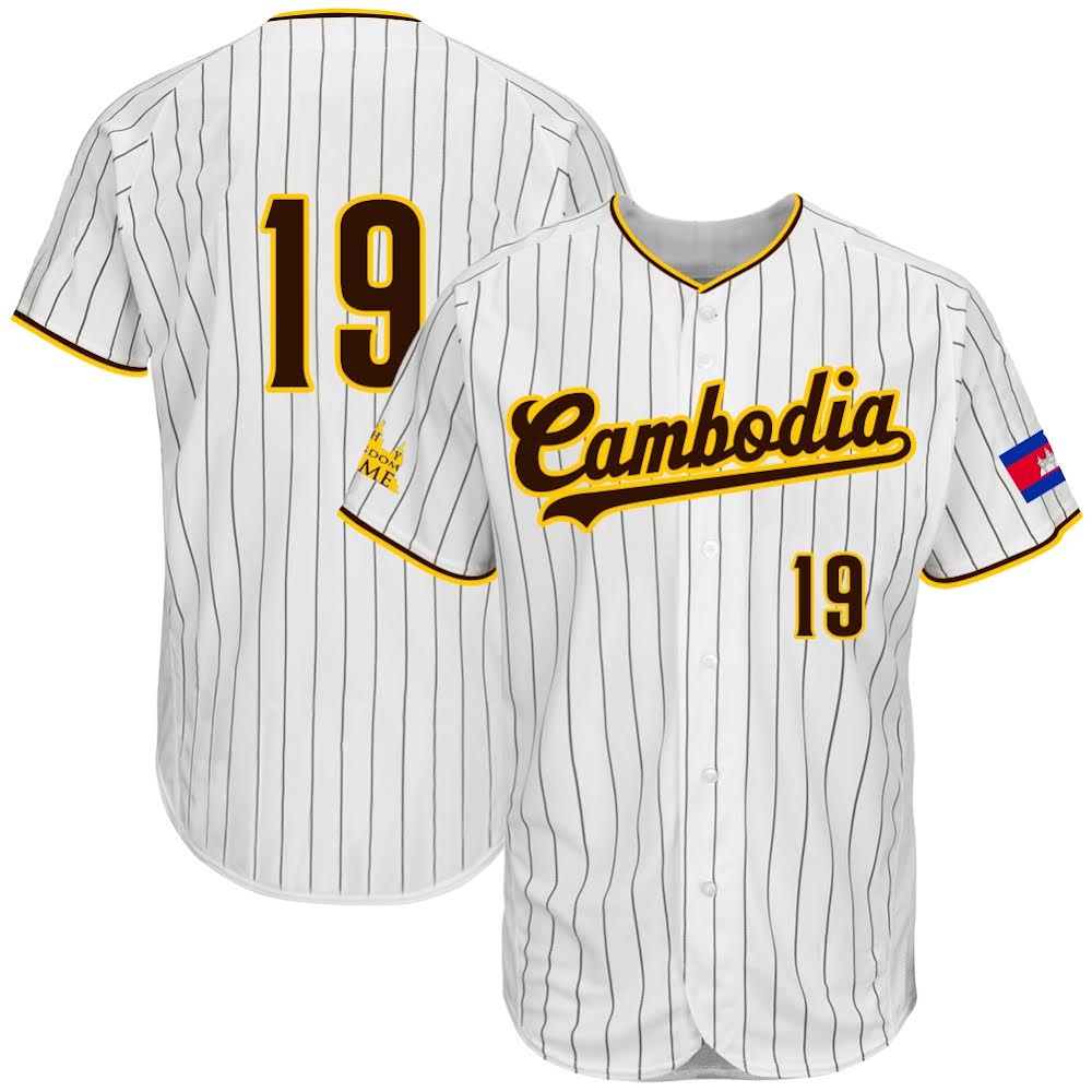 Cambodia Baseball Jersey Stripe #19