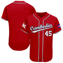 Load image into Gallery viewer, Cambodia Baseball Jersey Red #45
